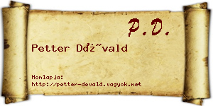 Petter Dévald névjegykártya